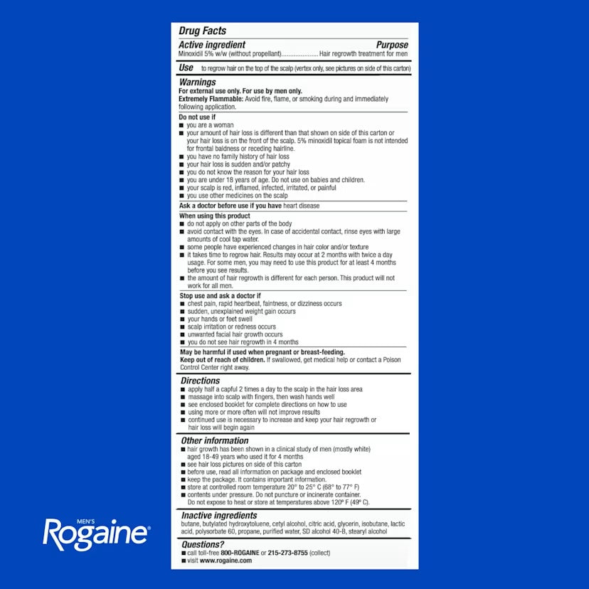Men's ROGAINE® 5% Minoxidil Topical Foam, Three Month Supply