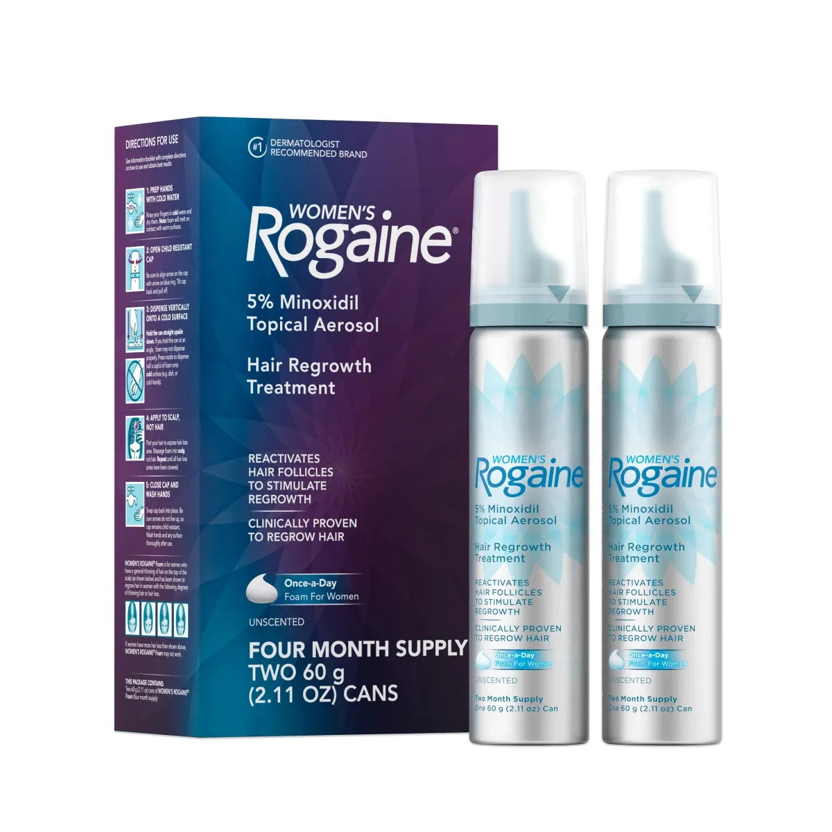 Women's ROGAINE® 5% Minoxidil Topical Foam, Four Month Supply