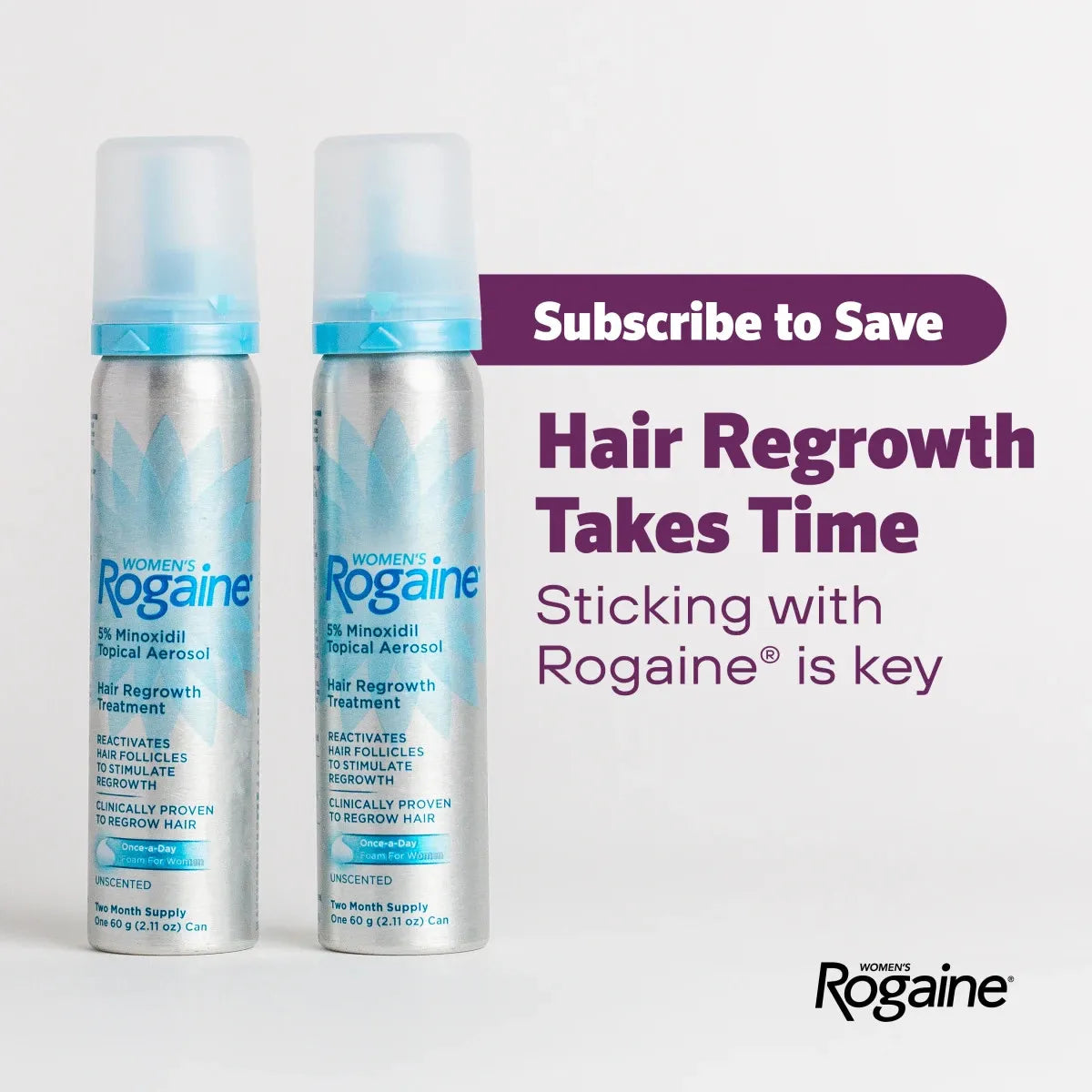 Women's ROGAINE® 5% Minoxidil Topical Foam, Four Month Supply